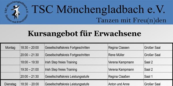 Unsere aktuellen Tanzangebote für Erwachsene
