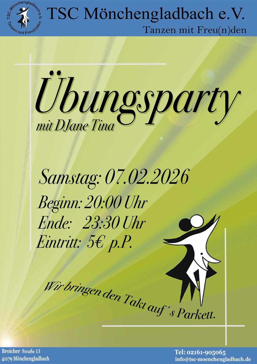 Übungsparty mit DJane Tina am 07.02.2026