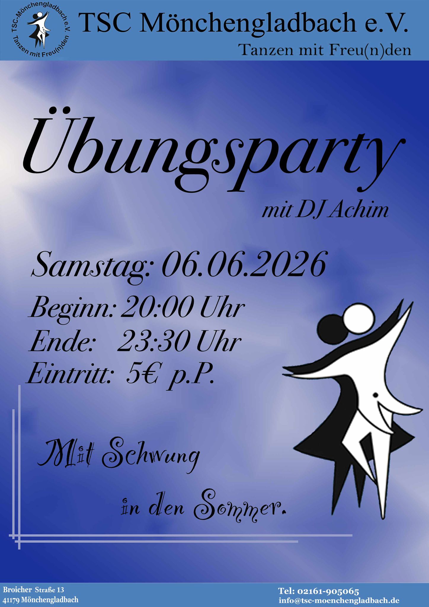 Übungsparty mit DJ Achim am 06.06.2026
